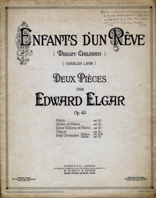 Elgar  presentation copy to his niece Madeline Grafton  Return
